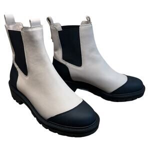 Antonio Melani Dalton Gore Leather Bone Black Weather Resistant Lug Sole Size 7